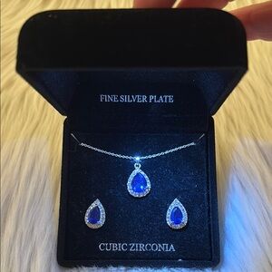 Elegant Blue Primavera Cubic Zirconia Jewelry Set